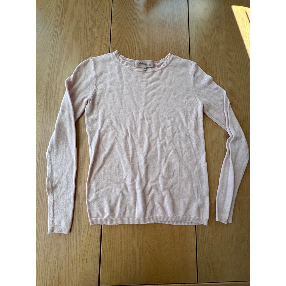 Philosophy Republic Clothing Sweater Women XS Pink Long Sleeve Crew Neck Minimal